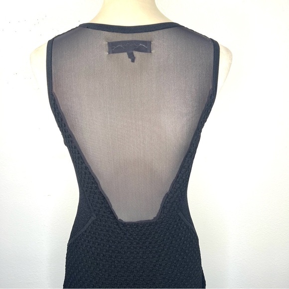 RAG & BONE Bodycon Stretch Dress Black Sheer Mesh Back Mini Sleeveless Small - Picture 8 of 14